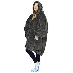 Catalonia Classy Oversized Sherpa hoodie deken, groot sweatshirt met capuchon voor vrouwen, zachte gezellige warme draagbare deken met capuchon en voorvak voor volwassenen, tienermeisjes en mannen,