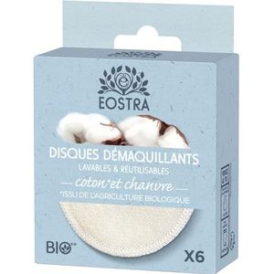 Eostra Afschminkdoekjes, wasbaar en herbruikbaar, biologisch 6 stuks