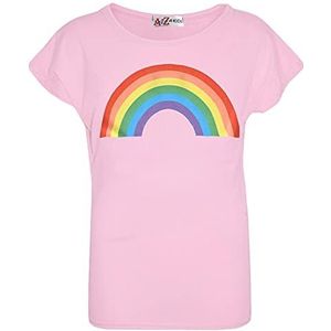 A2Z 4 Kids Kinderen Meisjes Regenboog T Shirt Afdrukken - Rainbow 270 T Shirt Baby Pink 5-6