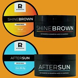 BYROKKO SHINE BROWN Tanning Cream & Cooling After Sun Cream - 2IN1 SET | Krijg een natuurlijke en 3x sneller bruinen en houd uw huid natuurlijke vochtbalans!