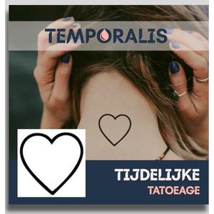 Hart tattoo – Temporalis® | Tijdelijke tatoeages voor vrouwen & mannen – Nep tattoo vegan & waterbestendig – EU-cosmetica – Blijft 1-2 weken [ Tatoeage Minimalistisch Hart ]