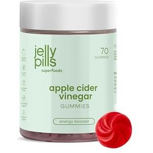 Jelly Pills Appelazijn Gummies 1000 mg + Chroom & Biet – 70 Vegan Gummies – Zonder Suiker – Natuurlijke Appelsmaak – Detox, Spijsvertering & Gewichtsbeheersing