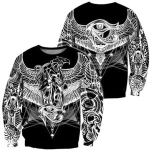 3D Oude Egyptische Farao Lente Herfst Sweatshirt Capuchon Snel Droog Ademend Plus Size Jas Zacht Comfortabel Retro Volledige Rits Hoodie Jassen for Heren(Sweatshirt2,M)