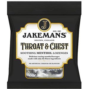 Jakemans Keel & Borst 73g - Pack van 12 - Kalmerende Menthol zuigtabletten - Geschikt voor vegetariërs
