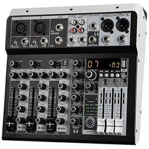 Audio DJ-mixer Mixer Luid 2x Mono Stereo Ingang 4 Kanaals Digitale Mixing Console For DJ Studio Sta Performance Podcast-apparatuur