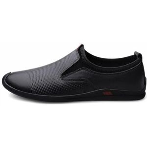 SDFGH Leren heren casual schoenen Formele loafers Ademende instapper Retro rijschoenen Heren Zakelijke formele schoenen (Color : Picture color, Size : 8 code)