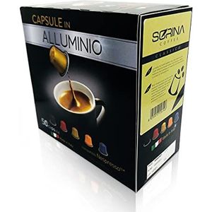 SORINA CLASSICO aluminium Nespresso koffiepads - koffiepads voor Nespresso-machine - 50 stuks herbruikbare Nespresso-capsules met aangename aroma's van amandel & tabak (50 capsules)