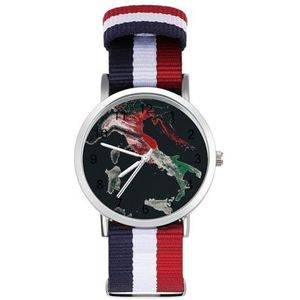 Italië Vlag Vintage Italiaanse Italia Automatische Horloge Voor Mannen Vrouwen Mode Quartz Horloge Armband Polshorloge voor Thuis Kantoor