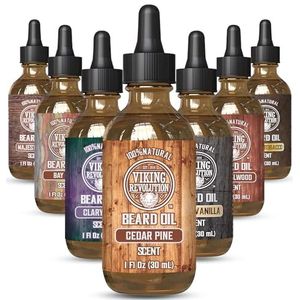 Viking Revolution Cedar and Pine Beard Oil for Men - Natural Mens Beard Oil with Argan Oil and Jojoba Oil - Beard Softener, Strengthens and Moisturizes Beard Conditioner for Men (Cedar and Pine,1Pack)