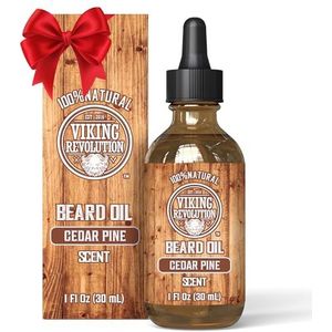 Viking Revolution Cedar and Pine Beard Oil for Men - Natural Mens Beard Oil with Argan Oil and Jojoba Oil - Beard Softener, Strengthens and Moisturizes Beard Conditioner for Men (Cedar and Pine,1Pack)