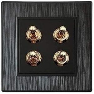 Wandschakelaar, bedieningsschakelaar 86 tuimelschakelaar pc-paneellichtschakelaar vintage retro messing wandschakelaar schakelaar