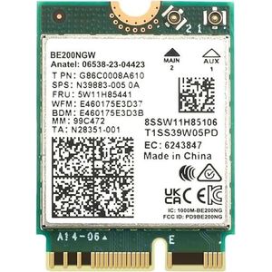 WiFi 7 Adapter for Intel BE200 | M.2 PCIe Format | Tri-Band 2.4/5/6 GHz | Up to 5.8 Gbps | WiFi Card for PCs | Bluetooth 5.4 Compatible | For Intel PC with Windows 10/11 | BE200NGW