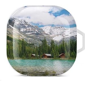Canada Ohara Lake Yoho National Park met bergen natuur landschap kunst foto oordopjes hoesje compatibel met Samsung hard shell beschermhoes witte stijl
