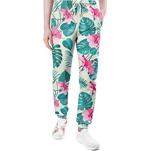 Tropische bloemen heren joggingbroek casual joggingbroek atletische lounge broek met zakken voor vrouwen