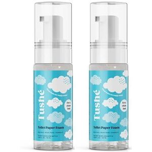 Toiletpapierschuim (2-pack) – doorspoelbaar nat doekje alternatief voor de gevoelige huid – ongeparfumeerd, septisch veilig – Aloë Vera, toverhazelaar & vitamine E – 100 ml (2 fl oz)