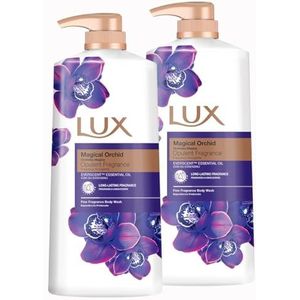 LUX Lichaamswas, Magical Orchid met Jeneverbesolie - Zachte & Kalmerende Huidverzorging, Voedende Lichaamsreiniger, Aromatische Badzeep, Douchecadeau voor Vrouwen - Verpakking van 2 x 1L