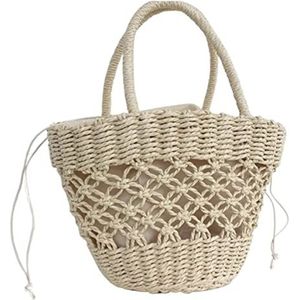 Geweven Strozak Stro Geweven Handtassen Strandtas Voor Dames Mand Geweven Gevlochten Met Top Handvat Shopping Party Emmer Koppeling Strandtas Strotas (Color : B, Size : 31 * 20cm)