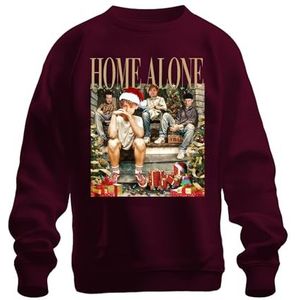Home Alone Gangster Retro Vintage Kevin Kate Harry Marv - Kerstmis Xmas Unisex kersttrui, bordeaux, S