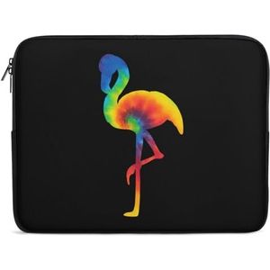 Tie Dye Flamingo Laptop Sleeve Case Casual Computer Beschermhoes Slanke Tablet Draagtas Aktetas 15 inch