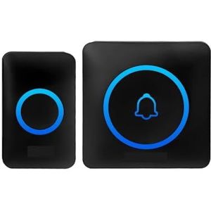 Draadloze deurbelcamera, Slimme deurbel for thuis, draadloze beveiligingsdeurbel, IP65 waterdichte buitendeurbel(Nero)