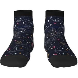 Constellation Star Clusters Galaxies print veelzijdige sportsokken voor casual en sportkleding, geweldige pasvorm voor voetmaten 36-45, sterrenbeeld sterrenstelsels sterrenstelsels, Eén Maat