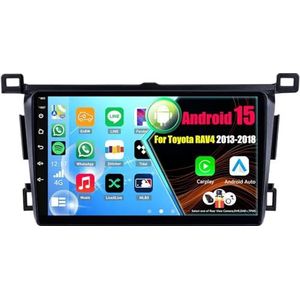 Android 15 Autoradio Voor Toyota RAV4 2013-2018 met Draadloze Carplay Android Auto, 9 Inch Autoscherm Soporta Bluetooth WIFI GPS FM/RDS(8Core(6+128GB))