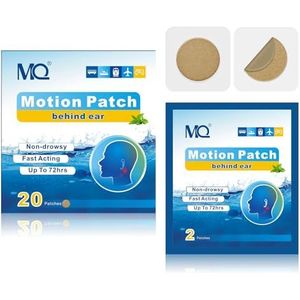 MQ 20ct bewegingsziekte-patches, medium kleur, zeeziekte patches niet slaperig en waterdicht, cruiseschip reisbenodigdheden, snelwerkend en langdurig 72H