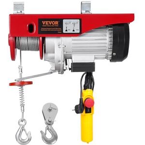 VEVOR Elektrische heffer, dubbele kabel, max. belasting 800 kg, kabelafstandsbediening 4,2 m, hefhoogte enkele kabel 12 m, katrol noodstop, hefbrug voor garage, magazijn, fabriek