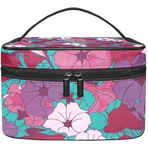 Bloemen make-up organizer tas, reismake-up tas organizer case draagbare cosmetische tas voor vrouwen en meisjes toiletartikelen, Meerkleurig, 22.5x15x13.8cm/8.9x5.9x5.4in