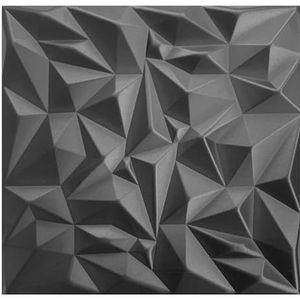 I K H E Malarka 3D-panelen, polystyreen panelen, plafondpanelen, 3D-wandpanelen, decors, plafonds, Spiegel wandbekleding, 3 mm dik, 50 x 50 cm / 4m², 16 stuks (zwart 02)