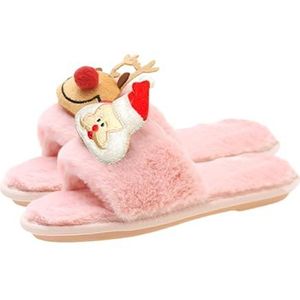 Zyerern Womens Indoor Outdoor Slippers Huishoudelijke Fleece Gradiënt Snoep Kleur Platte Bodem Antislip Slaapkamer Slippers, JH204, roze, 5 UK Wide