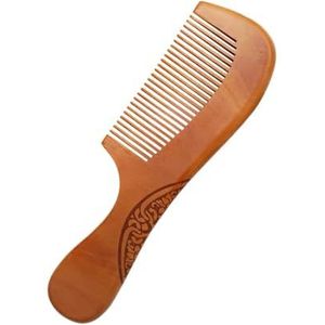 Natuurlijke haarkam van hout, draagbaar, 19 cm, voor kappers en hoofdhuid