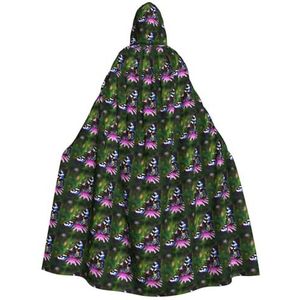Bxzpzplj Kleurrijke vlinder capuchon mantel voor mannen en vrouwen, volledige lengte Halloween maskerade cape kostuum, 185 cm