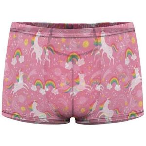 Witte Eenhoorns Regenboog En Sterren Heren Boxer Slips Sexy Shorts Mesh Boxers Ondergoed Ademend Onderbroek Thong