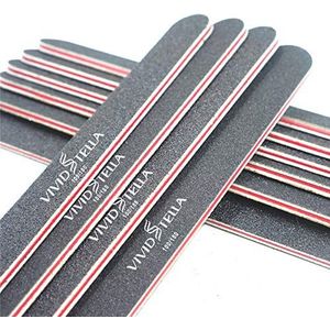 Nagelvijl 10 stuks dubbelzijdig Emery Board Professionele Nagelgereedschap black straight