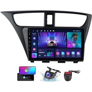 9 Inch Touchscreen Dubbel DIN Autoradio Compatibel met Honda Civic 9 FK FB 2012-2017 met Carplay/Android Auto FM RDS DAB+ Autoradio WiFi 4G Draadloze Carplay Android Auto Bluetooth(NF-2)