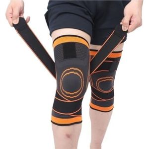 Knieondersteuning, Een Paar Warme Kniebeschermers Ademende Beschermende Elastische Kniebeschermers Geschikt For Buitensporten Kniebandages(Orange,S)