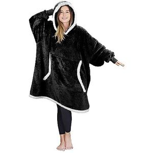Catalonia Classy Oversized sherpa hoodie-deken, warme behaaglijke deken met mouwen en capuchon, oversized capuchondeken, draagbare deken als cadeau voor familie en vrienden