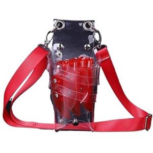 Kapperstas voor uitrusting 6 zakken PU lederen haar schaar tas schaar tas kapper schaar houder tas met riem salon kapper gereedschap kapper tas(Red a)