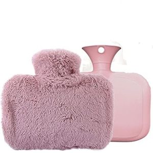 DieffematicRSD Warmwaterkruik Water Injectie Draagbare Warmer Warmwaterkruik Pocket Voeten Warm Water Zakken 1500ML Faux Konijnenbont Warmte Waterzak Warme Handtas (Color : Pink)