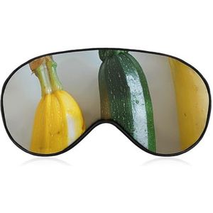 Lichtgewicht oogmasker met verstelbare riem, courgette en banaan bedrukt, comfortabele slaapmaskers, lichtblokkerende ooglapjes, oogbedekking voor kantoor, dutje en reizen