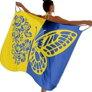 Damesbadpak met vlinderprint, voor dames, strand, rok, sexy netstof, bijpassende kleur zwemkleding cover-ups voor dames, badpak, strandjurk (BU2)