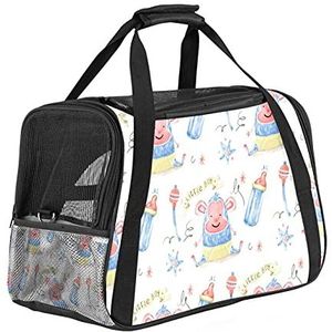 Pet Travel Carrying Handtas, Handtas Pet Tote Bag voor kleine hond en kat Aquarel roze pioen bloemenpatroon