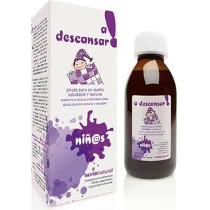 Soria Natural Kindersiroop om uit te rusten. Bevordert een gezonde en natuurlijke slaap. Helpt bij nervositeit, vitamines en medicinale planten, 100% natuurlijk, fles van 150 ml.