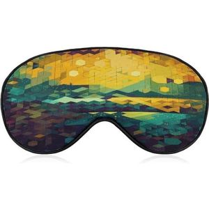 Oogmasker, glanzend zeshoek gedrukt slapend oogmasker, nachtoogmasker, verduisterende slapende oogmasker, reizen oogmasker