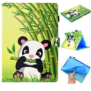 Lspcase iPad 9,7 inch Case 5./6e generatie PU Leather Case Flip Stand Cover iPad Air / Air 2 Case Con Auto slaapfunctie voor iPad 2017 / iPad 2018, iPad Air / Air 2 Panda Bamboe