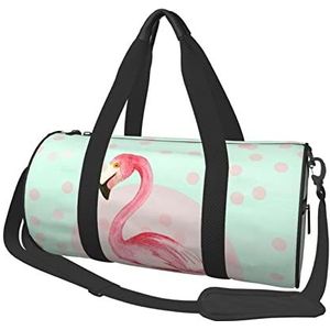 flamingo's bedrukte reistas gym sportuitrusting tas multi pocket reizen plunjezak voor opslag sport camping, Zwart, One Size
