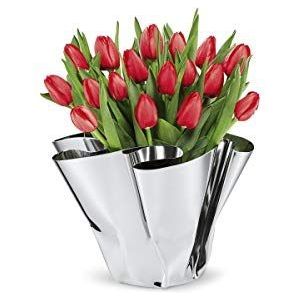 PHILIPPI - Margeaux vaas – roestvrijstalen vaas met de hand gevouwen – ideaal voor tulpen, rozen, decoratief object
