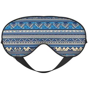 Blauw Polynesisch Maori Tribal Print Print Unisex Ultra-Zacht Licht Blokkerend Oogmasker voor Optimale Comfort Slaap