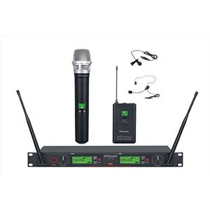 GTD Audio 2x800 Kanaals UHF Diversiteit Draadloze Handheld/Lavalier/Headset Microfoon Microfoon Systeem (1 Hand held & 1 Lavalier Mic)